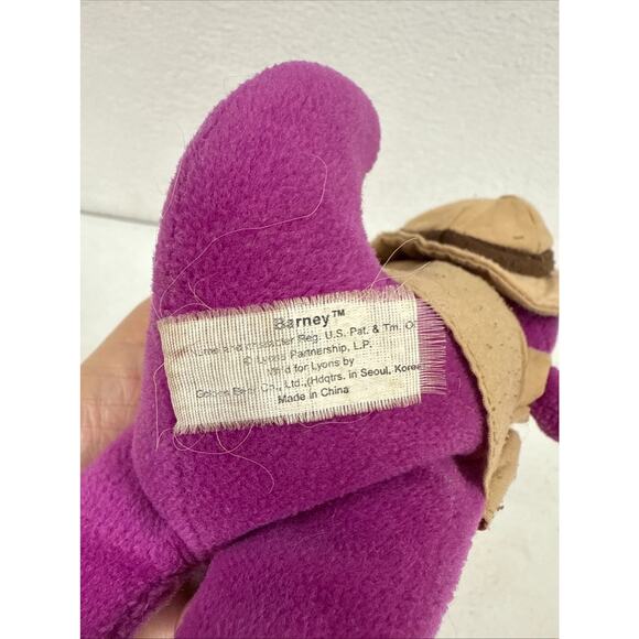 Vintage 90s Lyons Safari Tourist‎ Barney The Dinosaur Plush 8" Stuffed Character - Picture 3 of 5